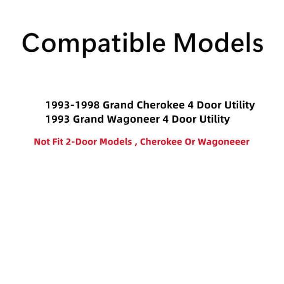 Passenger Right Side Front Door Window Door Glass Compatible with Jeep Grand Cherokee 1993-1998 / Grand Wagoneer 1993 Models