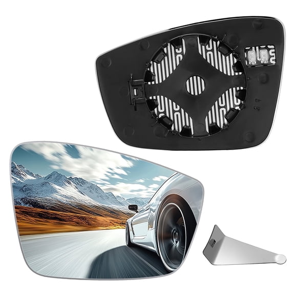 SPEEDWOW Mirror Glass, Passenger Right Side Heated Mirror Glass Fit for 2011-2018 Volkswagen VW Passat Beetle Jetta, Right Side Rearview Mirror Convex Glass Rear View Mirror with Backing Plate