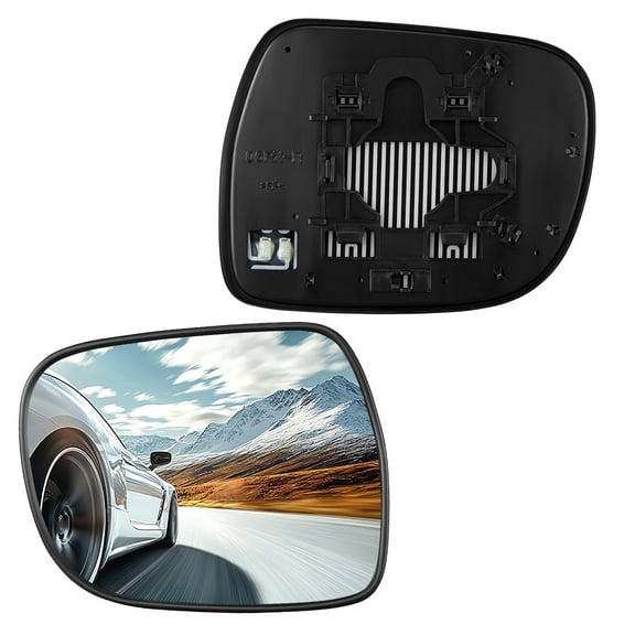 SPEEDWOW Mirror Glass, Passenger Right Side Heated Mirror Glass Compatible with Lexus 2004-2006 RX330, 2007-2009 RX350, 2006-2009 RX400h Side View Exterior Mirror with Backing Plate (Right)