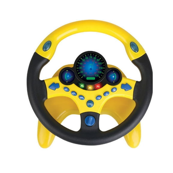 Passenger Seat Steering Wheel Toy with Music Light Kids Car Driving Simulation Wheel Toddlers Pretend Driving Educational Steering Wheel Boys Girls Gift