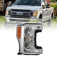 thumbnail image 1 of Passenger Side Headlight for 2017 2018 2019 Ford F250 F350 F450 F550 Super Duty Halogen Headlight Model OE Replacement Headlamp Assembly Clear Lens Chrome Housing with Amber Reflector, 1 of 14