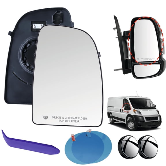 Passenger Side Mirror Glass Compatible with RAM ProMaster 1500 2500 3500