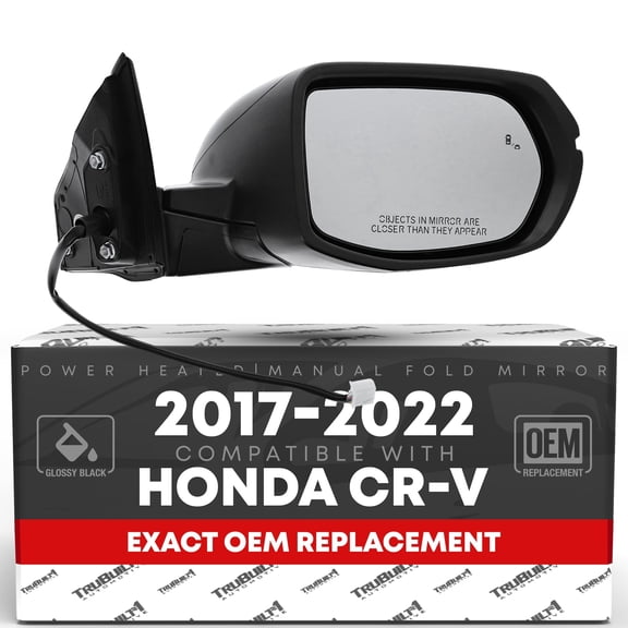 T1A Auto Passenger Side Mirror Replacement for 2017-2022 Honda CR-V - Powered Adjustment, Manual Folding, Heated, Turn Signal, Blind Spot Detection, Convex Glass