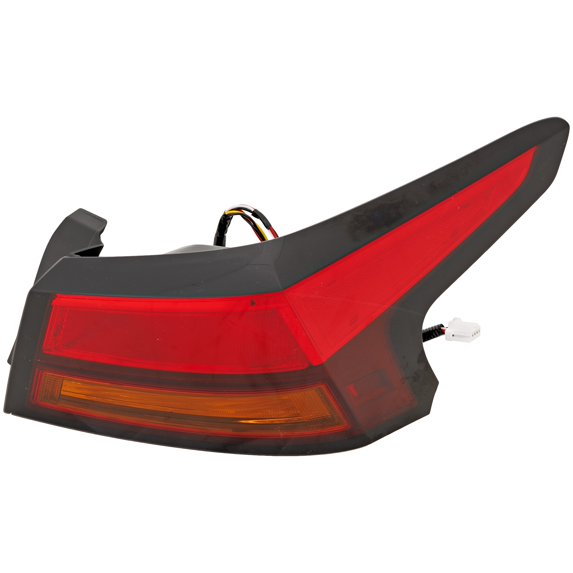 Passenger Side Outer Tail Light with Bulb Halogen Clear and Red Lens CAPA for Nissan Altima 19–23