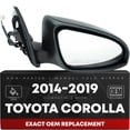 thumbnail image 1 of Passenger Side Power Adjustable Side View Mirror - Compatible with 2014-2019 Toyota Corolla - Power Adjust, Non-Heated, Manual Folding - Paintable Textured Black Housing - OEM 8791002F81C0, 1 of 6