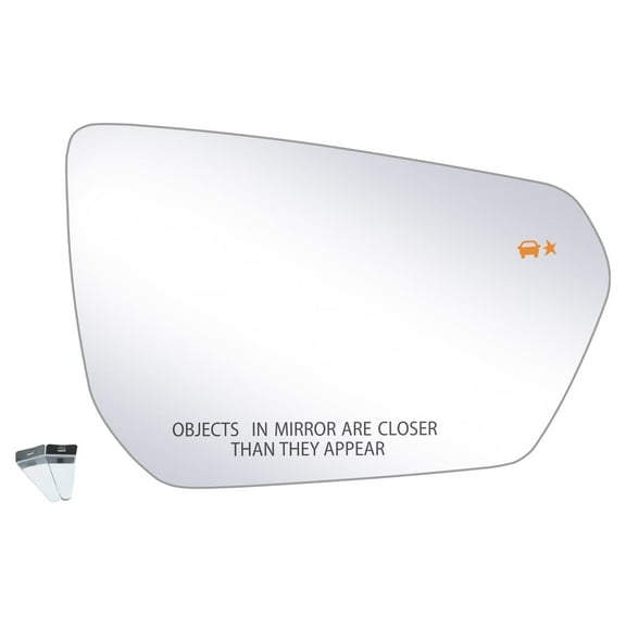 Passenger Side Replacement Mirror Glass Compatible with GMC Terrain 2018-2024, Chevy Equinox 2018-2024, Heated with Blind Spot Detection, w/o Auto Dimming, 23406431, RH