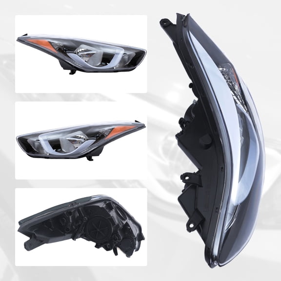 Passenger Side Right Side Headlights Assembly for Hyundai Elantra 2014 2015 2016, Halogen Headlights Headlamps Front Head Lights Lamps Replacement (OE/OEM Part Number: 92102-3Y500)