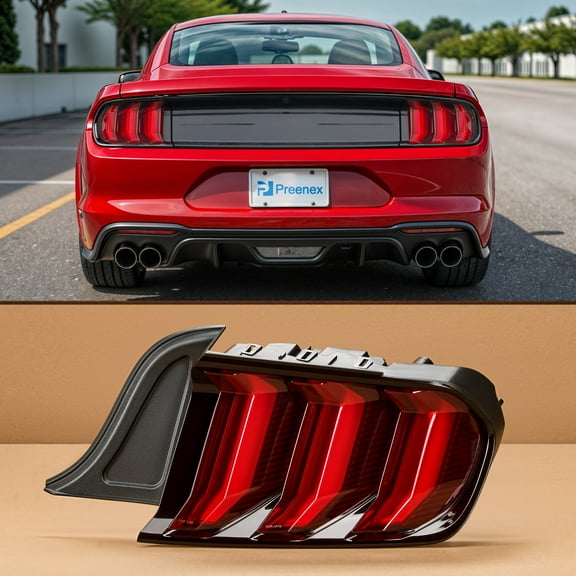 Passenger-Side Tail Light for 2018-2023 Ford Mustang LED Sequential Turn Signals