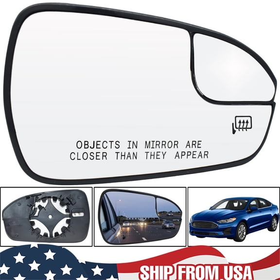 Passenger Side for 2013-20 Ford Fusion Rear View Side Mirror Glass Heated White