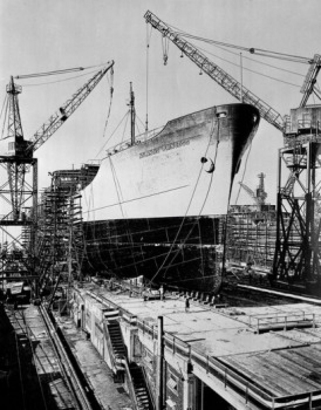 Passenger ship in a shipyard Canvas Art - (24 x 36)