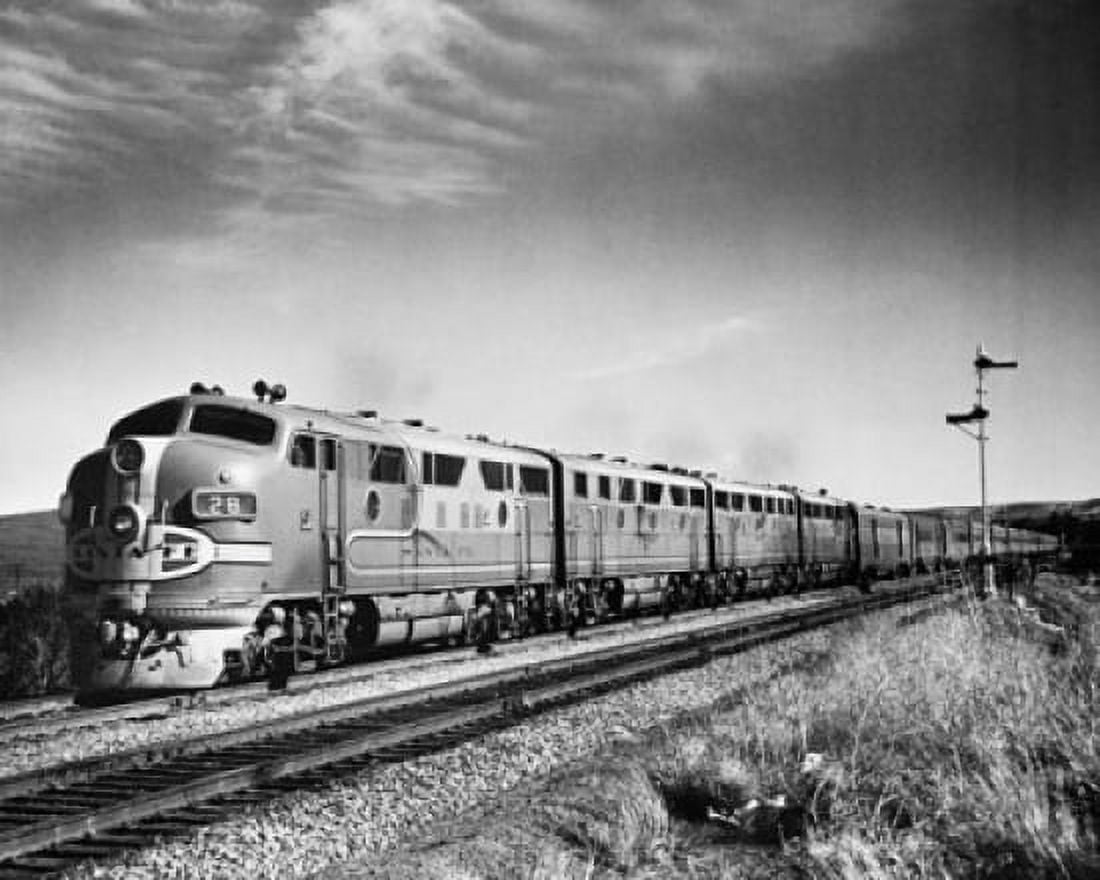 Passenger train on a railroad track Santa Fe Super Chief Canvas Art - (24 x 36)