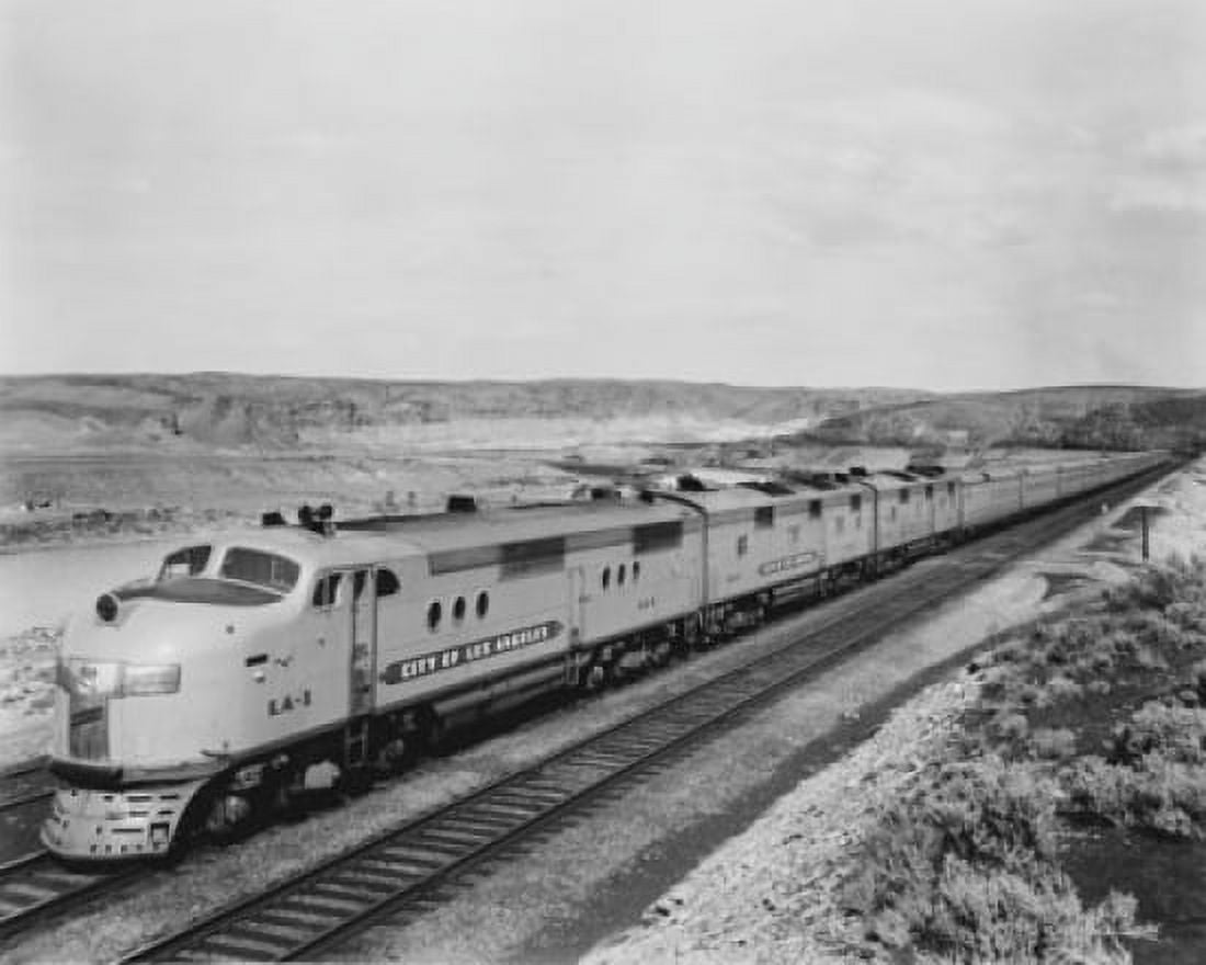 Passenger train on railroad tracks Canvas Art - (18 x 24)