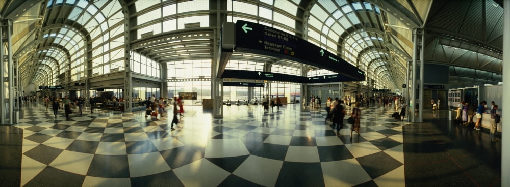 Passengers at an airport OHare Airport Chicago Illinois USA Canvas Art - Panoramic Images (36 x 12)