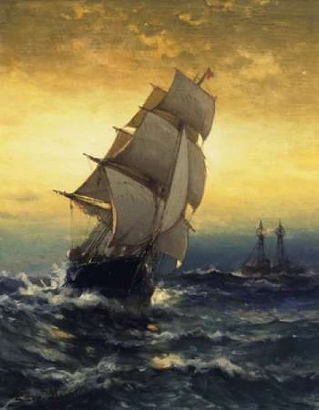 Passing Ambrose Lightship Canvas Art - Edward Moran (22 x 28)
