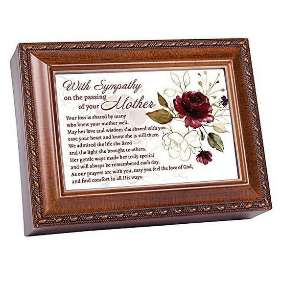 Passing Mother Woodgrain Jewelry Music Box Plays How Great Thou Art