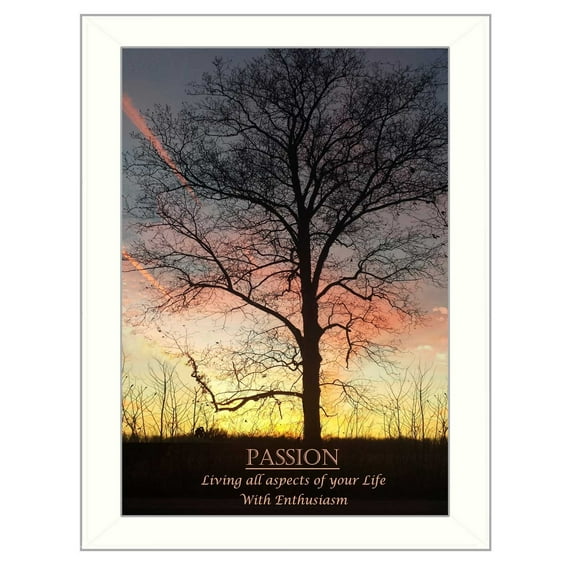 Passion By Trendy Decor4U Printed Framed Wall Art Wood Multi-Color
