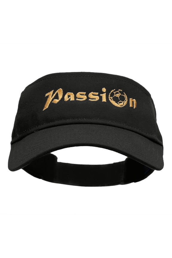 Passion Embroidered Cotton Twill Visor - Black OSFM