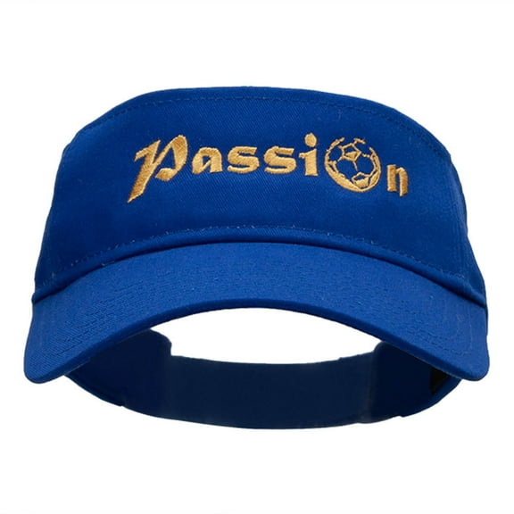 Passion Embroidered Cotton Twill Visor - Royal OSFM