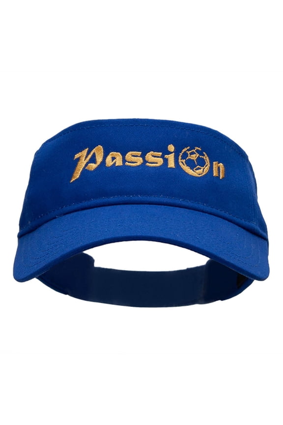 Passion Embroidered Cotton Twill Visor - Royal OSFM