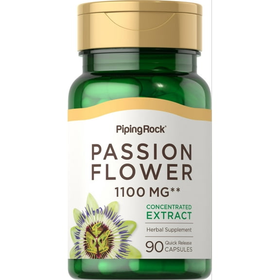 Passion Flower Extract 1100mg | 90 Capsules for Men and Women | by Piping Rock