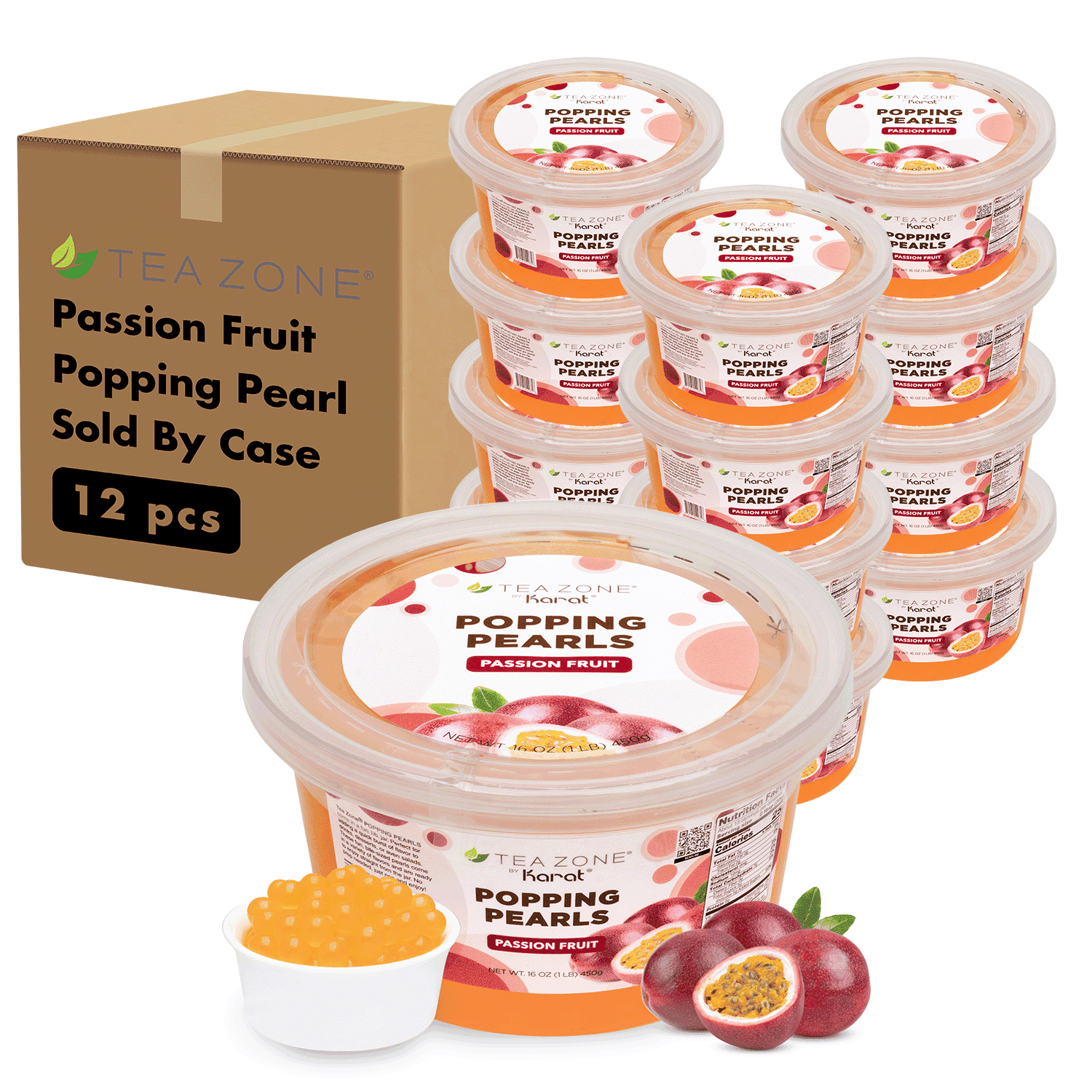 Tea Zone [12 jars] Passion Fruit POPPING PEARLS™ | Bursting Boba