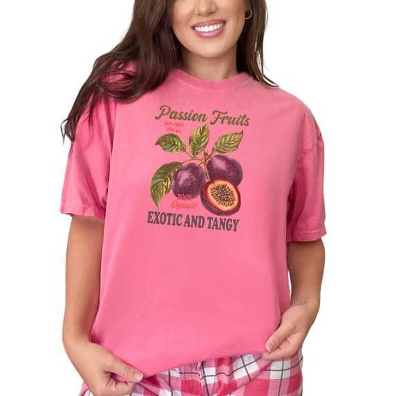Passion Fruits Tshirt, Exotic Tangy 100 Percent Organic, Vintage Fruit Graphic Tee, Unique Nature Inspired Shirt, Fresh Fruits Top, Crunchberry Comfort Colors T-Shirt, Medium