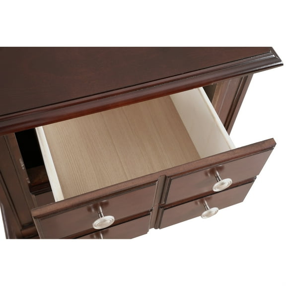 Passion Furniture Summit 5-Drawer Cappuccino Nightstand (27 in. H x 16 in. W x 24 in. D)