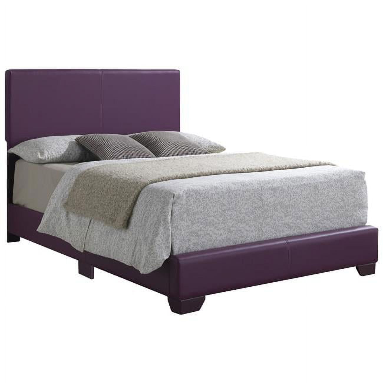 Aaron Purple Faux Leather Full Upholstered Bed