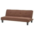 thumbnail image 1 of Alan 67 in. W Armless Faux Leather Straight Sofa in Chocolate, 1 of 3