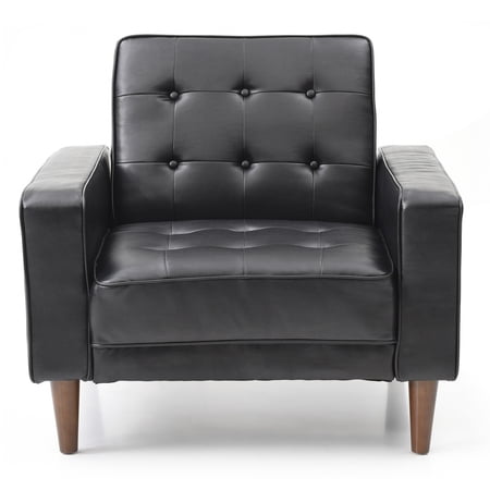 Passion Furniture Andrews Black Tufted Accent Chair