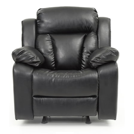 Passion Furniture Daria Black Faux Leather Upholstery Reclining Chair