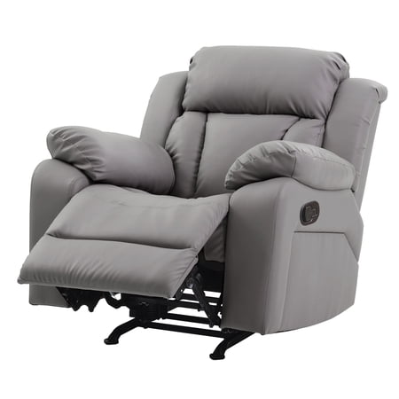 Daria Gray Faux Leather Upholstery Reclining Chair