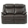 thumbnail image 1 of Passion Furniture Ward 55 in. Dark Brown Faux leather 2-Seater Reclining Sofa with Pillow Top Arm, 1 of 6