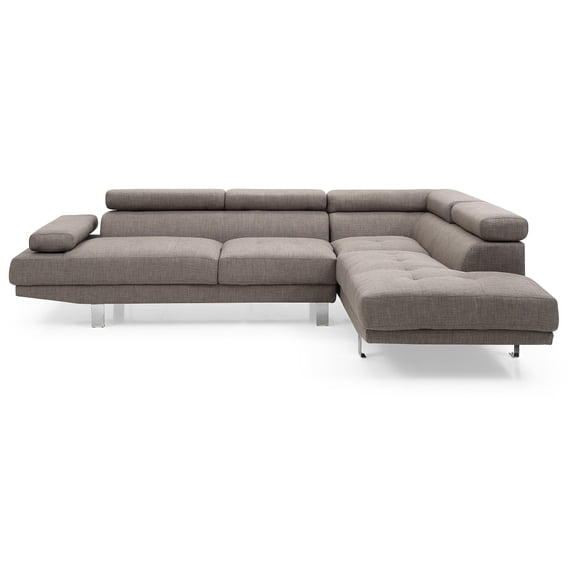 Riveredge 109 in. W 2-piece Polyester Twill L Shape Sectional Sofa in Gray-Color:Gray,Material:Polyester