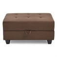 thumbnail image 1 of Passion Furniture Gallant Chocolate Microfiber Upholstered Storage Ottoman, 1 of 5