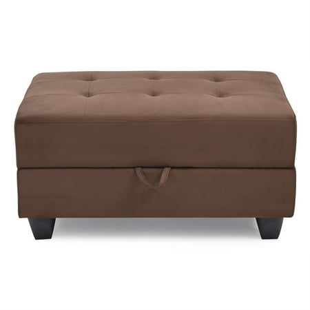 Gallant Chocolate Microfiber Upholstered Storage Ottoman