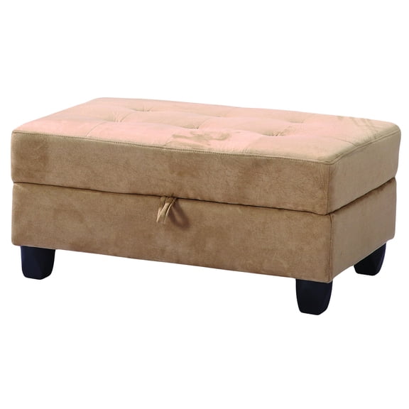 Gallant Mocha Microfiber Upholstered Storage Ottoman