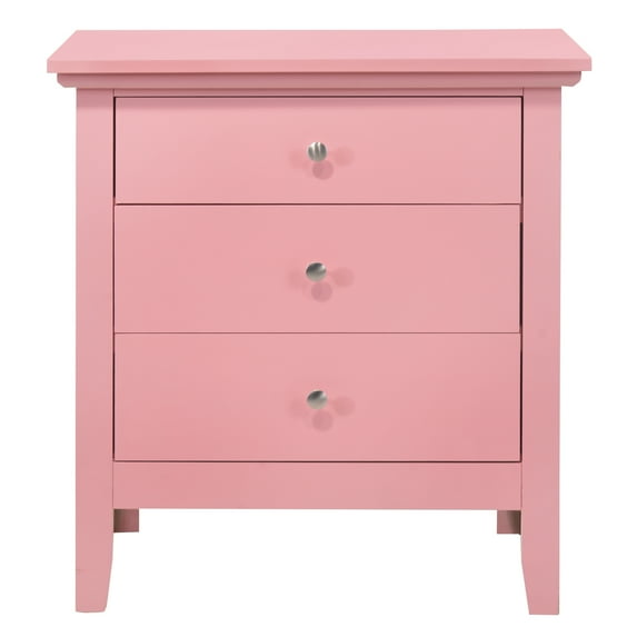 Hammond 3-Drawer Pink Nightstand (26 in. H x 18 in. W x 24 in. D)
