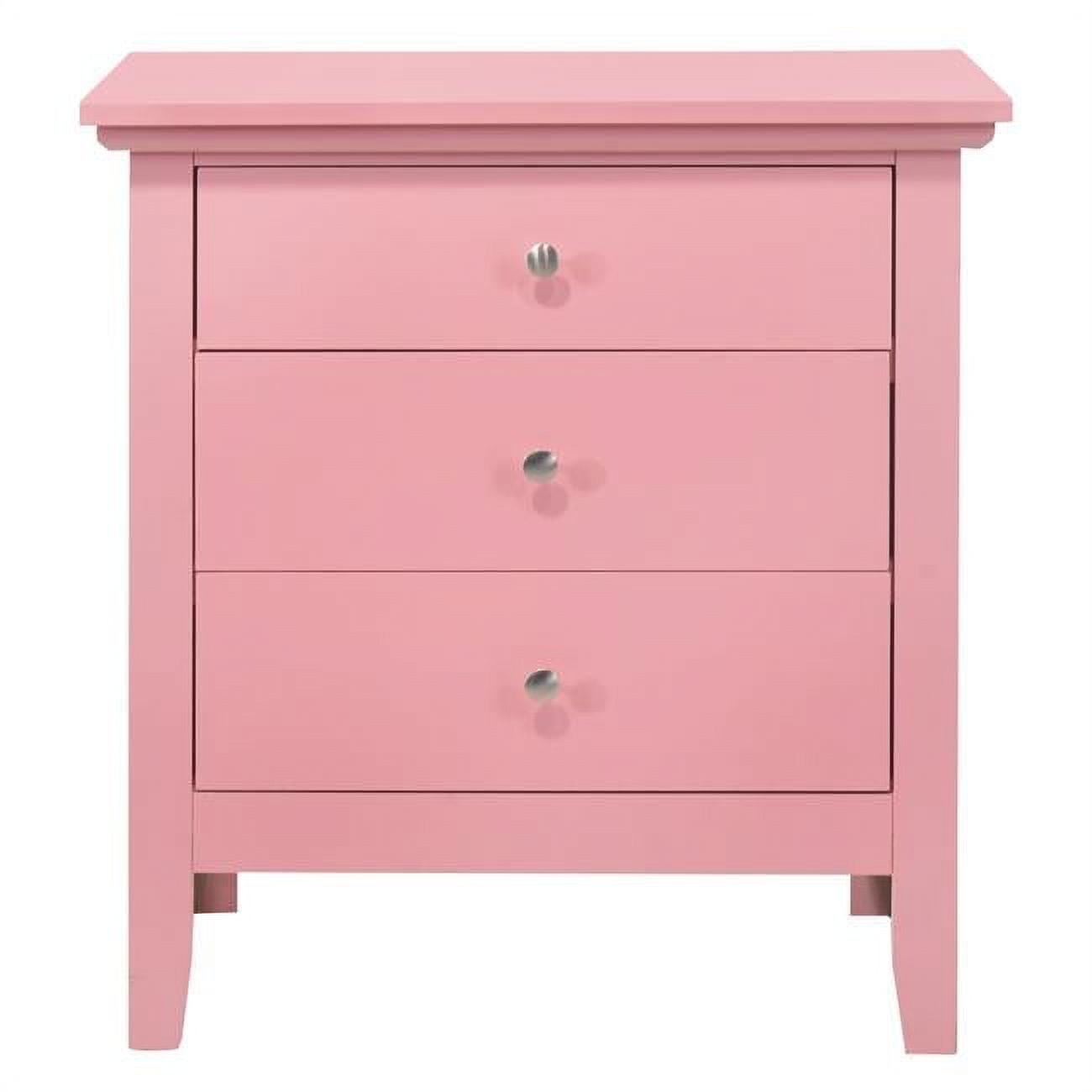Hammond Pink 3-Drawer Solid Wood Nightstand