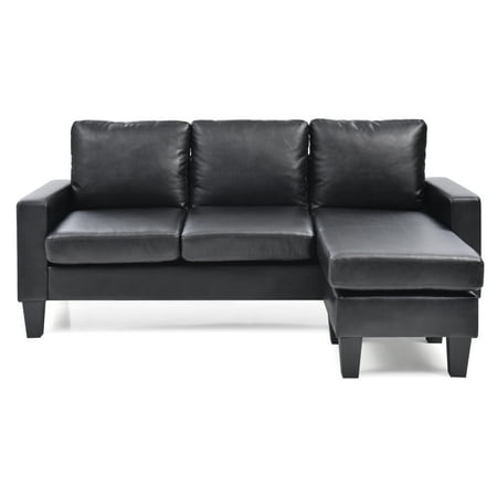 Passion Furniture Home Cushioned Tufted Couch Modern Conversation Furniture Jenna 76 in. W Flared Arm Faux Leather L