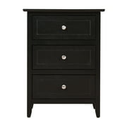 Passion Furniture Indoor Home Office Decortative Small Safe Storage Bedroom, Living Room End Table - Black