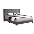 thumbnail image 1 of Passion Furniture Julie Gray Tufted Upholstered Low Profile Full Panel Bed, 1 of 7