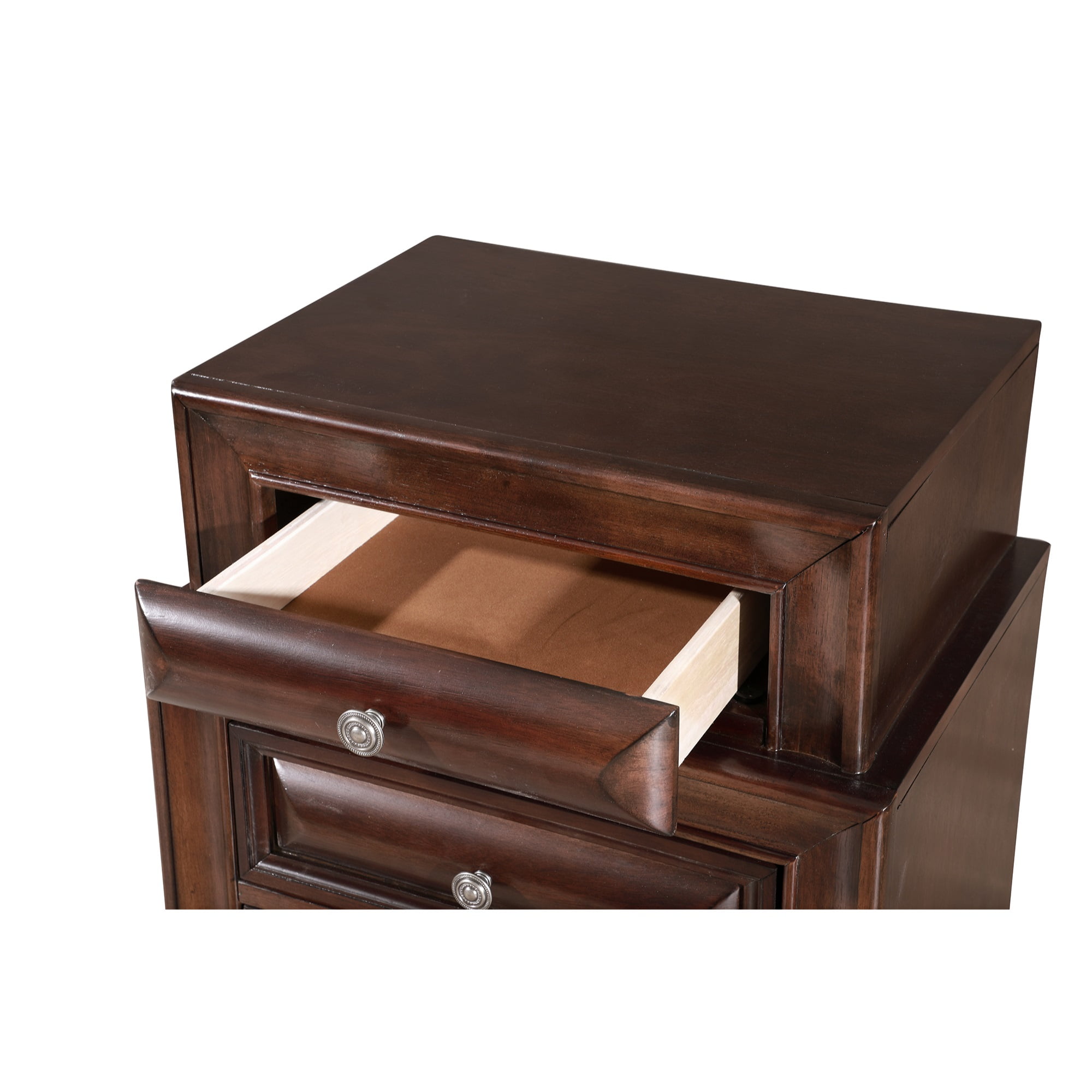 Cappuccino 3-Drawer Real Wood Veneer Nightstand 28"x28"