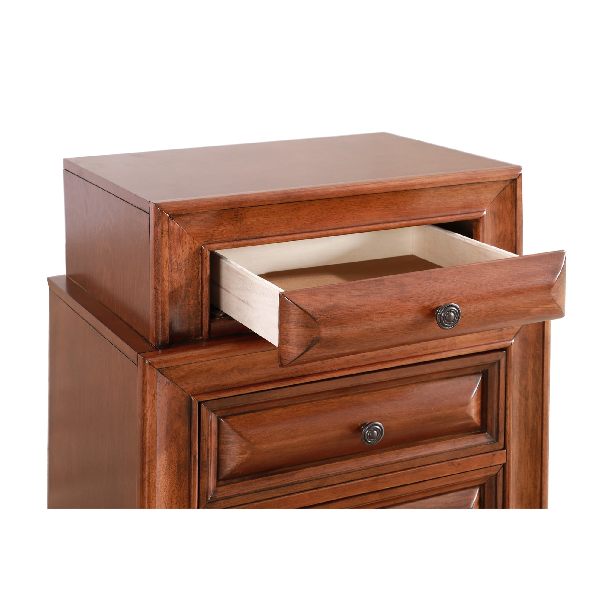 LaVita 3-Drawer Solid Oak Nightstand with Bronze Hardware