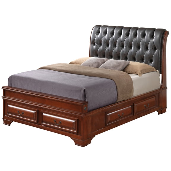 LaVita Oak Queen Panel Beds