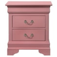 thumbnail image 1 of Passion Furniture Louis Philippe 2-Drawer Pink Nightstand (24"H x 22"W x 16"D), 1 of 5