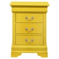 thumbnail image 1 of Passion Furniture Louis Philippe 3-Drawer Yellow Nightstand (29"H x 16"W x 21"D), 1 of 5
