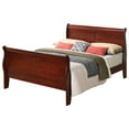 thumbnail image 1 of Passion Furniture Louis Philippe Cherry Queen Sleigh Bed with High Footboard, 1 of 3