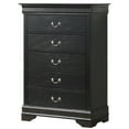thumbnail image 1 of Louis Phillipe Black 5 Drawer Chest of Drawers (33 in L. X 18 in W. X 48 in H.), 1 of 3