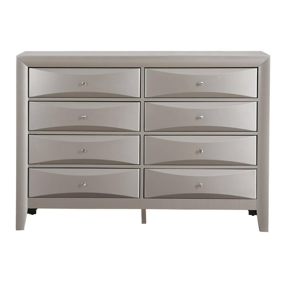 Passion Furniture Marilla 8-Drawer Silver Champagne Dresser (41" x 59" x 17")
